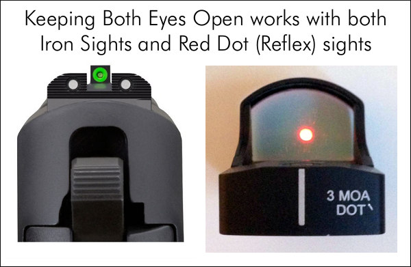 pistol red dot sight transition from iron sights