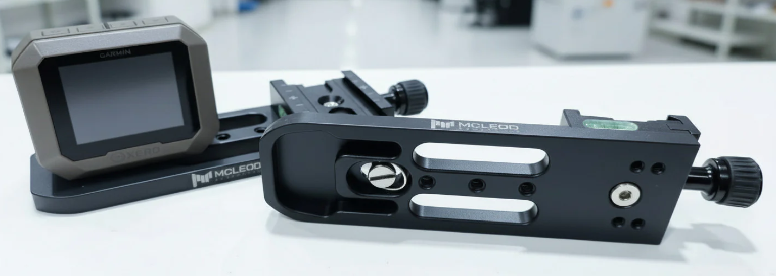 A custom mounting solution for the MagnetoSpeed V3 Ballistic Chronograph, a popular barrel-mounted device using magnetic sensors for precise muzzle velocity measurement.