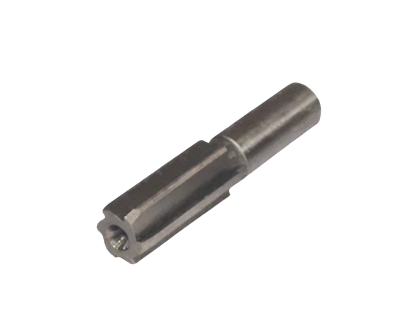 Forster inside neck reamer, a small cylindrical steel tool with a fluted cutting head on one end.