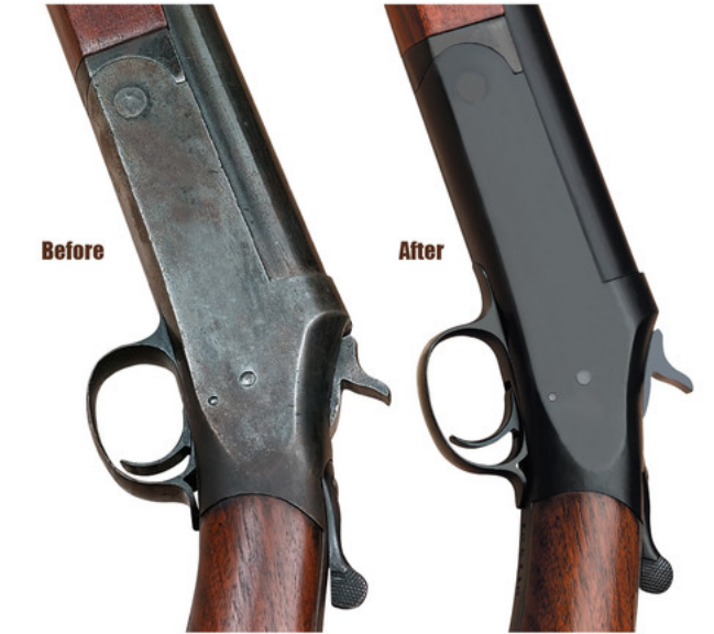 vintage blued steel firearms