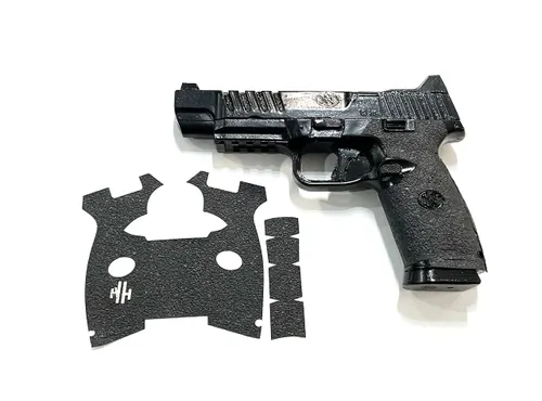 Interchangeable backstraps for a customized grip on the FN 509 Tactical.