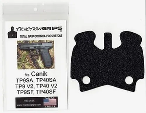 The aggressive grip texture of the Canik TP9 SFX.