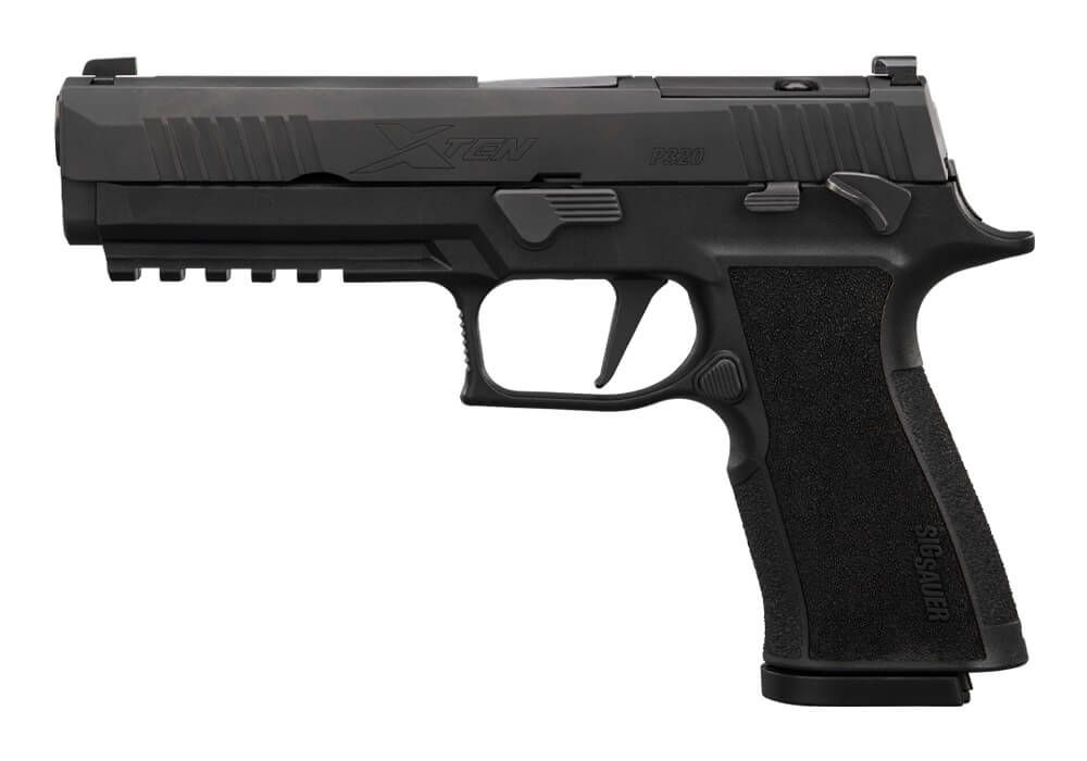 SIG Sauer P320 XTEN 10mm pistol shown in left-side profile against white background