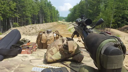 A long-range shooting setup featuring a first focal plane scope.