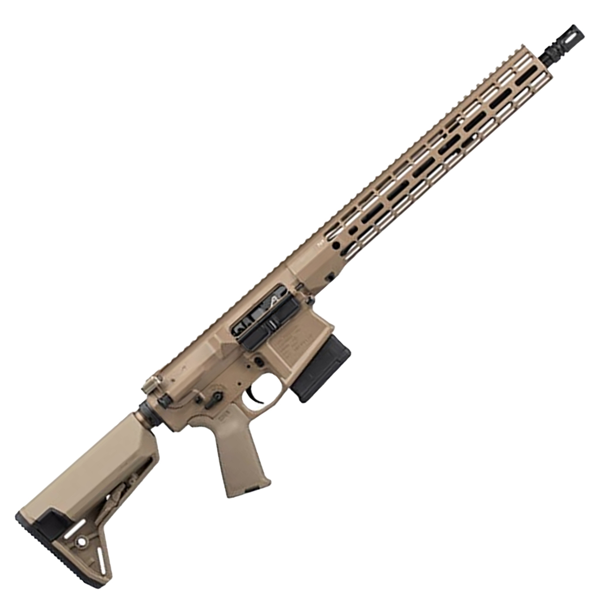 Aero Precision M5E1 semi-auto rifle in FDE with M-LOK handguard and collapsible stock