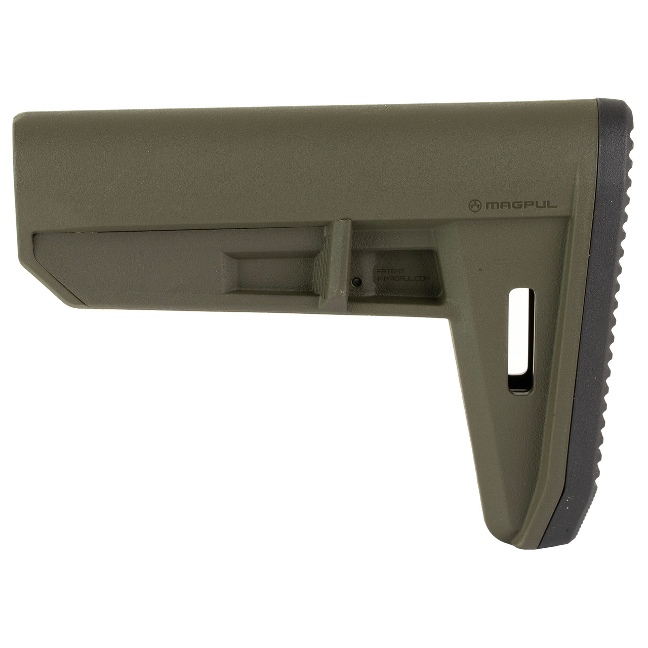 Magpul MOE SL rifle stock in olive drab green, shown in profile against a white background.