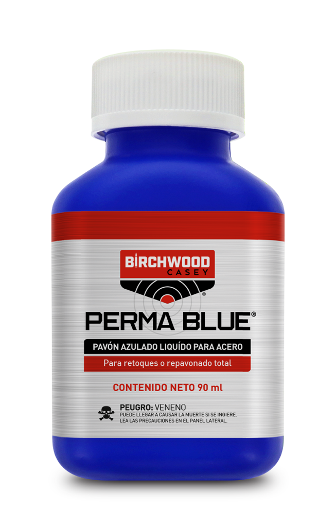 90ml bottle of Birchwood Casey Perma Blue liquid cold bluing solution for steel