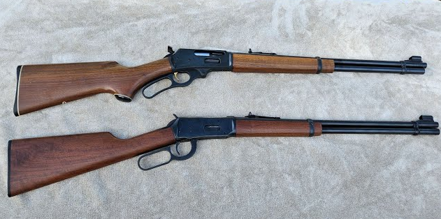 collectible Winchester and Marlin lever-action rifles